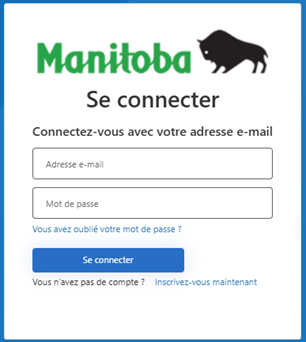 �cran de connexion au compte � Ma carte d'assurance-maladie du Manitoba �