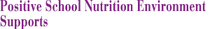 Positive School Nutrition Environment Supports