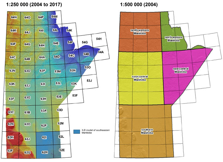 1:250 000 and 1:500 000 selection map figure