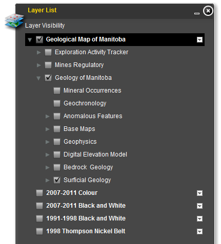 Map Gallery Layers List