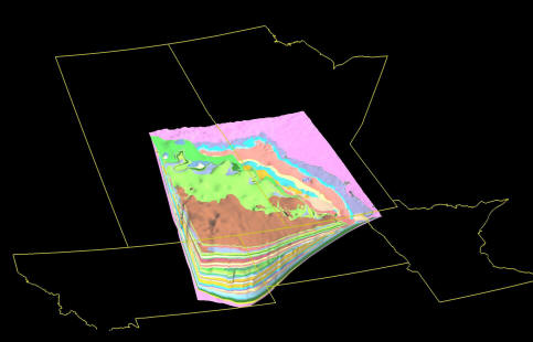 3D model image oblique view of provincial/state boundaries.