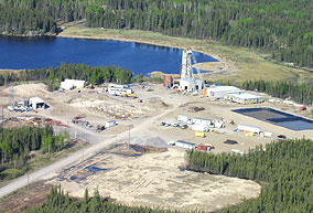 Mine development at Bucko Lake nickel project – May 2007 (Photo courtesy of Crowflight Minerals Inc.)