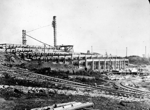 Flin Flon mill foundations, June 1929.