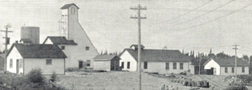 Mine buildings, Gunnar Mine, near Beresford Lake, 1935.