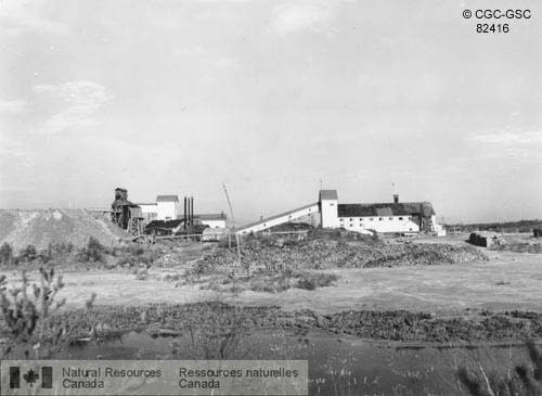 Kitchener shaft and mill, Central Manitoba Mines limited, Kitchener Claim, L. 154, Beresford Lake area, Southeastern Manitoba.