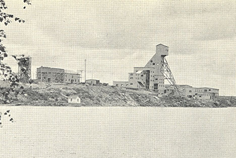 Sherritt-Gordon Mine, Power House, Main Shaft and Mill, Camp Lake, 1932.
