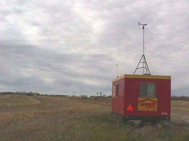 Figure 2. Air monitoring trailer at oil pump well