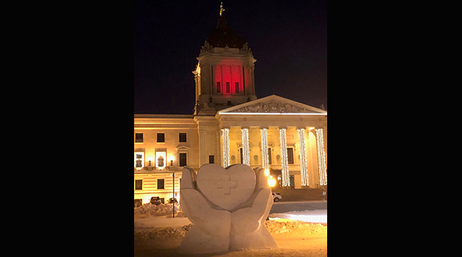 Red light at the Legislature Building