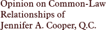 Opinion on Common-Law Relationships of Jennifer A. Cooper, Q.C.