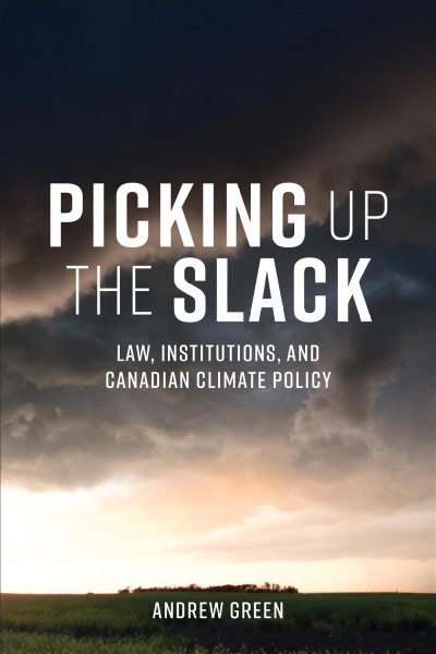 Book cover for “Picking Up the Slack” showing dark clouds looming over an open field
