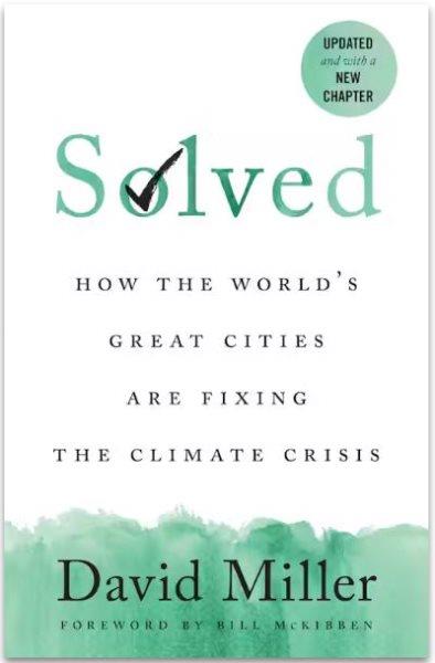 Book cover for “Solved” showing a white background with the title written in green and black text. Along the bottom of the page appears a green block of colour which mimics water colour paints. 