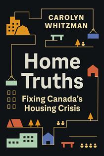 book cover showing showing illustrations of apartment buildings, tents, houses