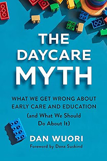 book cover showing a blue cover with lego pieces scattered along the top edge