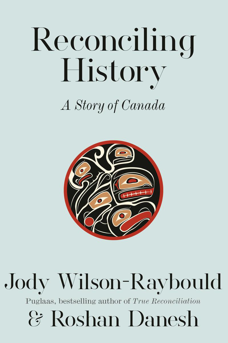 book cover showing a light blue background with a circle of Indigenous Art in the center