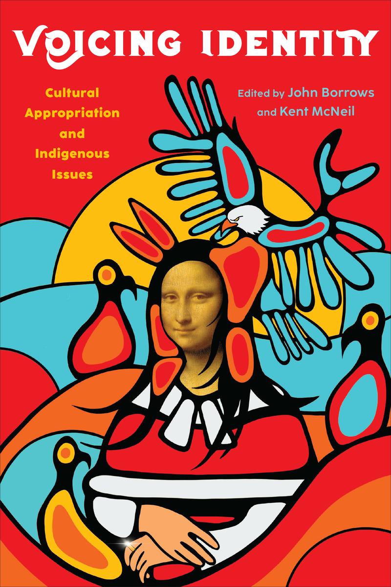 book cover showing the face of the Mona Lisa superimposed onto a portrait of an Indigenous figure