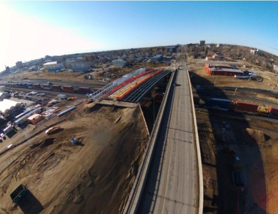 Daly overpass May 2023 construction aerial view