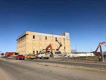 Project Update – April 7, 2021 – Demolition started on the office portion of the Kullberg’s building.