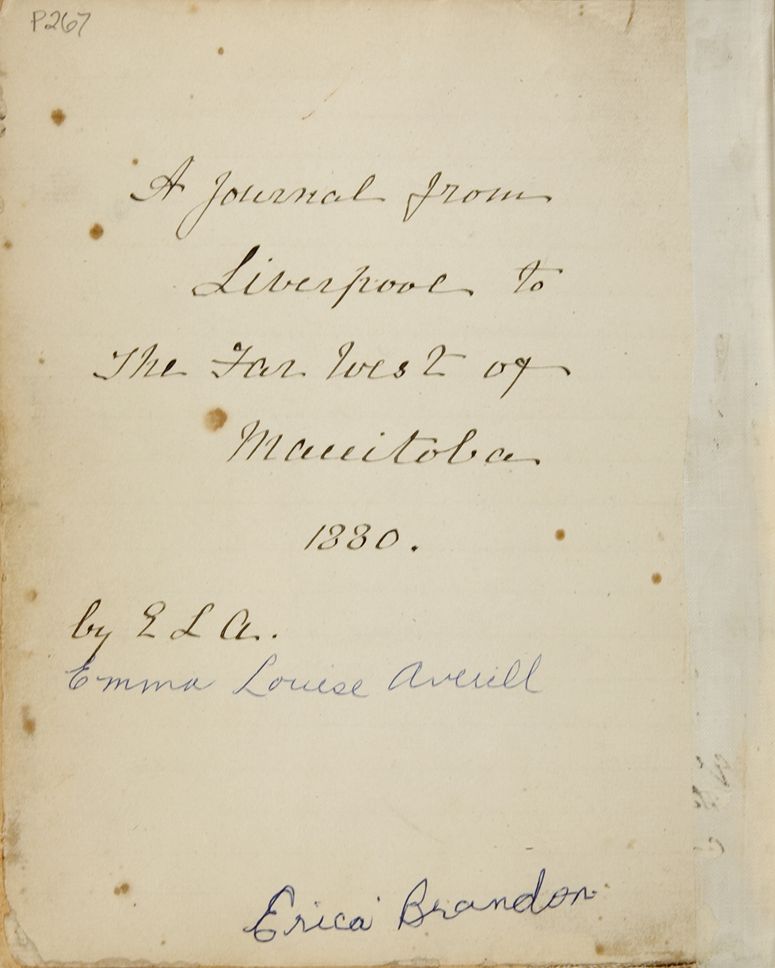 Title page of Emma Averill's journal