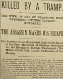 Article du Brandon Times, 6 juillet 1899