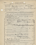 Certificat mdical de dcs de Robert Lane, vers 1924