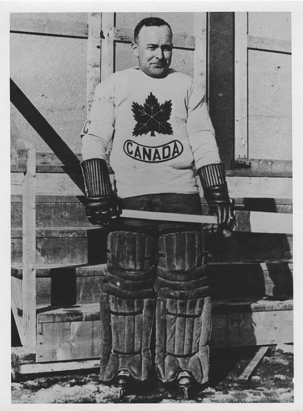 William H. Cockburn in goalie uniform