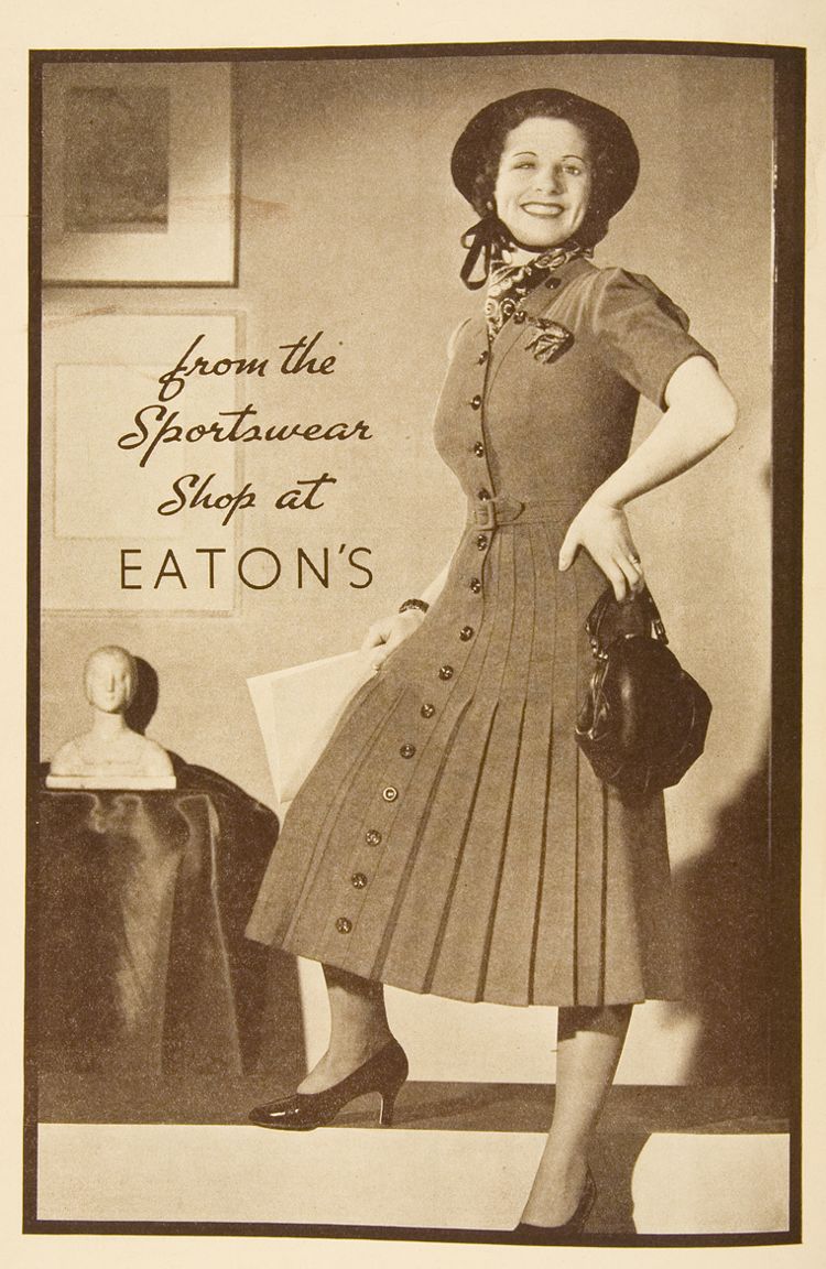 Publicit du magasin Eaton's pour une tenue de sport. 