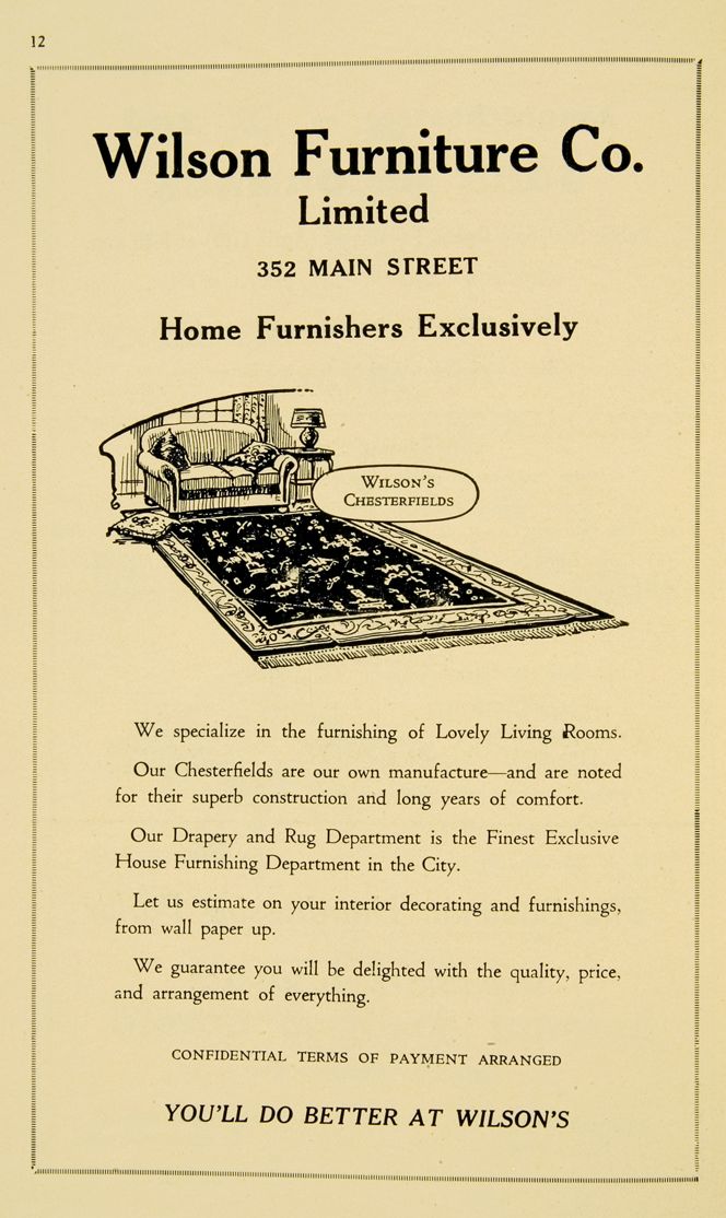 Wilson Furniture Company advertisement