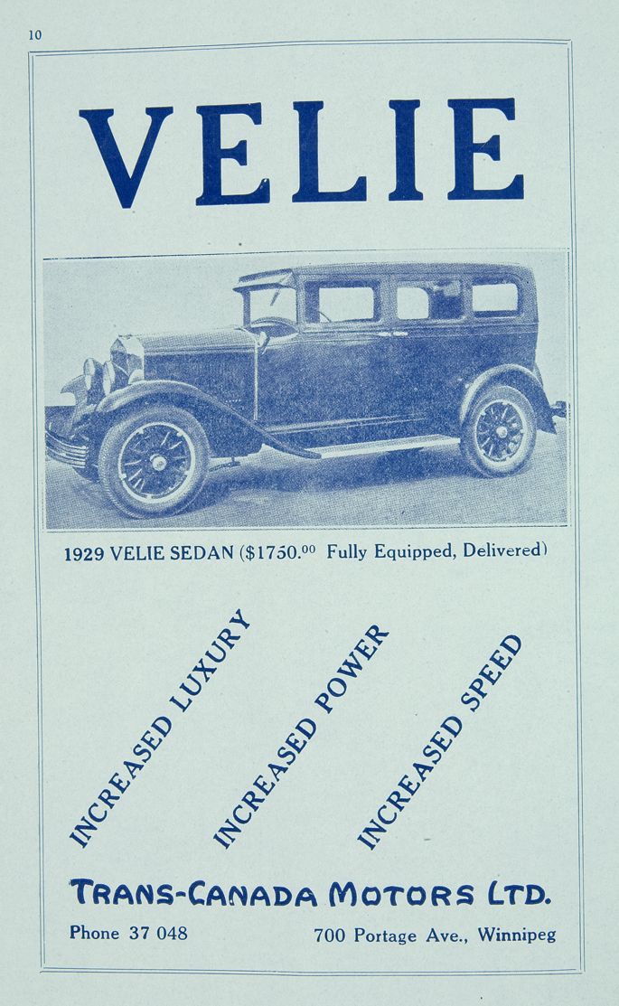 Publicit pour la marque de voiture « Velie »