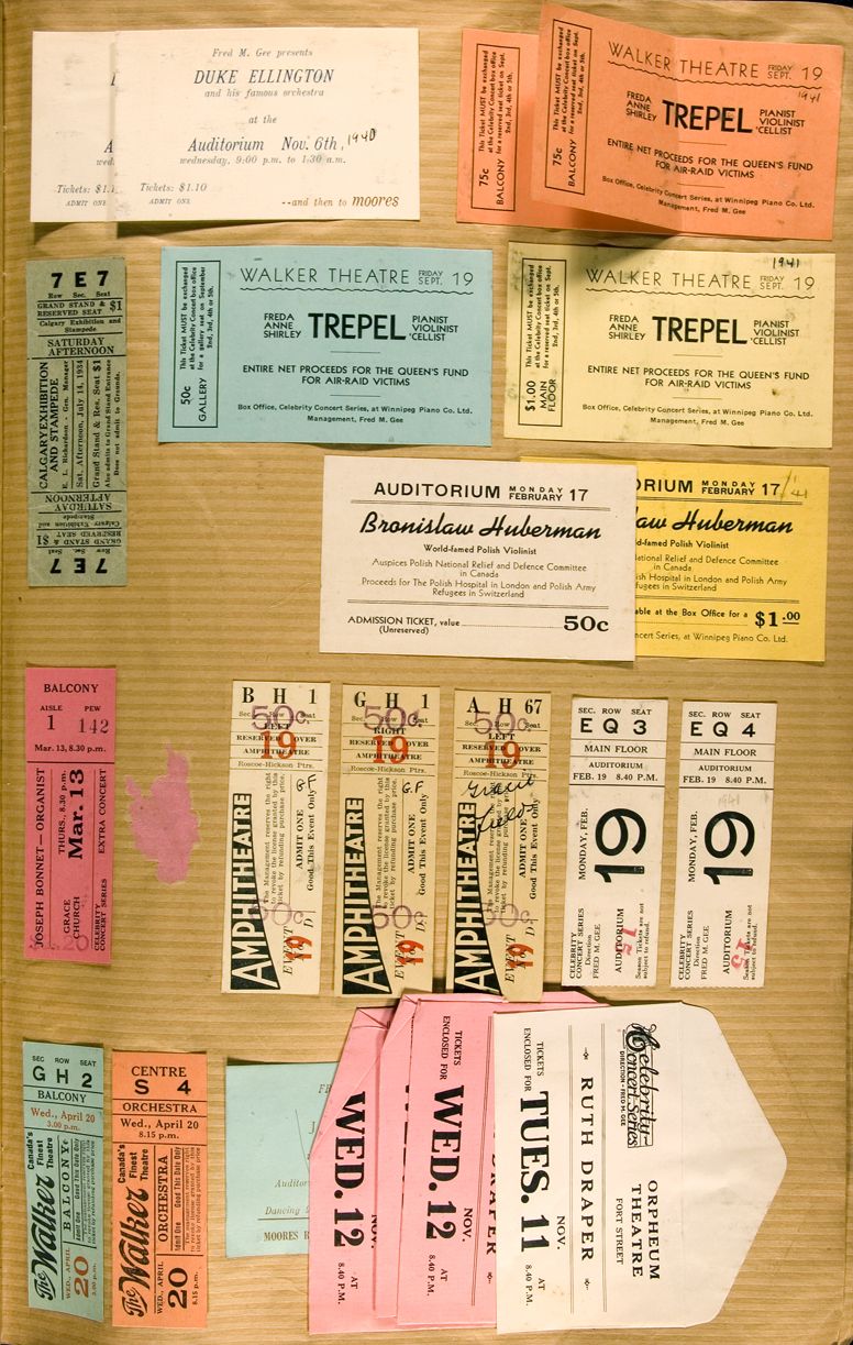 Scrapbook of tickets