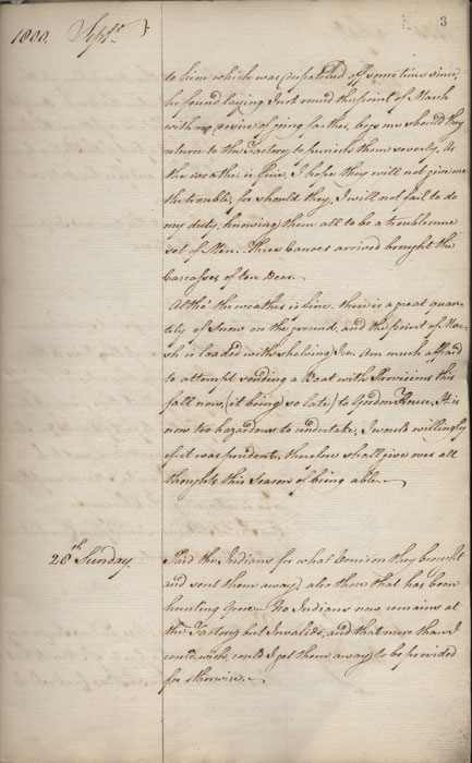 Journal du poste de York Factory, 1800