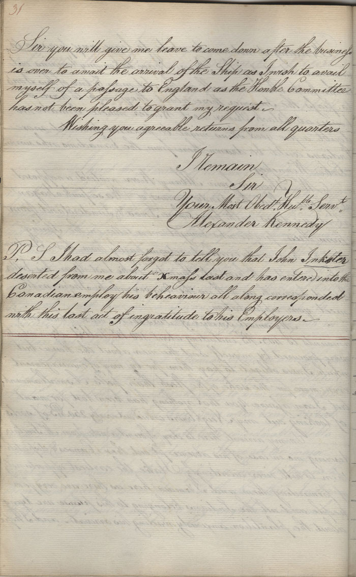 Lettre d'Alexander Kennedy  John McNab, 13 juin 1808