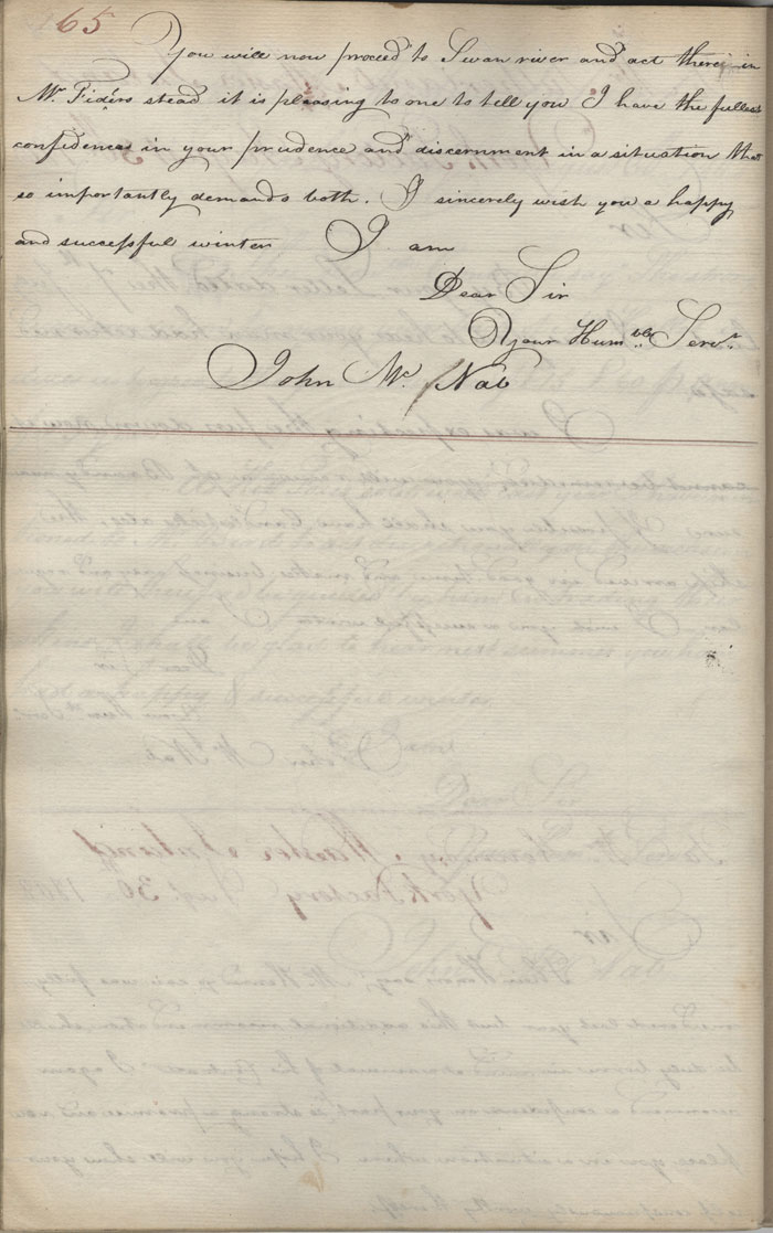 Lettre de John McNab  Alexander Kennedy, 30 aot 1808