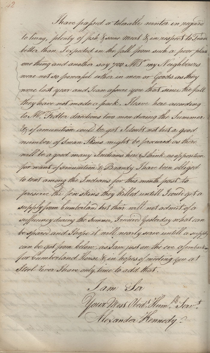Lettre d'Alexander Kennedy  John McNab, 20 mai 1807