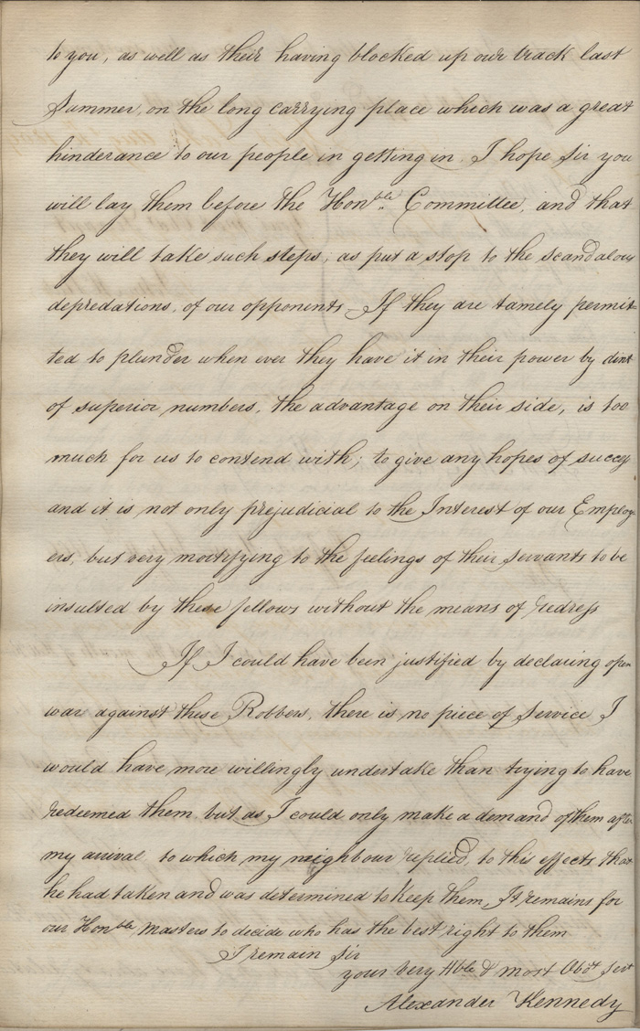 Letter from Alexander Kennedy to John McNab, 16 July 1809