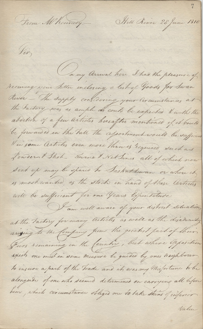 Letter from Alexander Kennedy to William Hemmings Cook, 28 June 1810