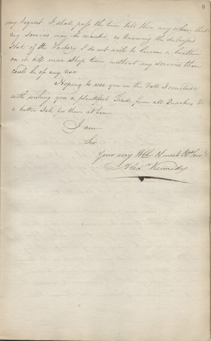 Lettre de William Hemmings Cook  Alexander Kennedy, 6 juin 1810