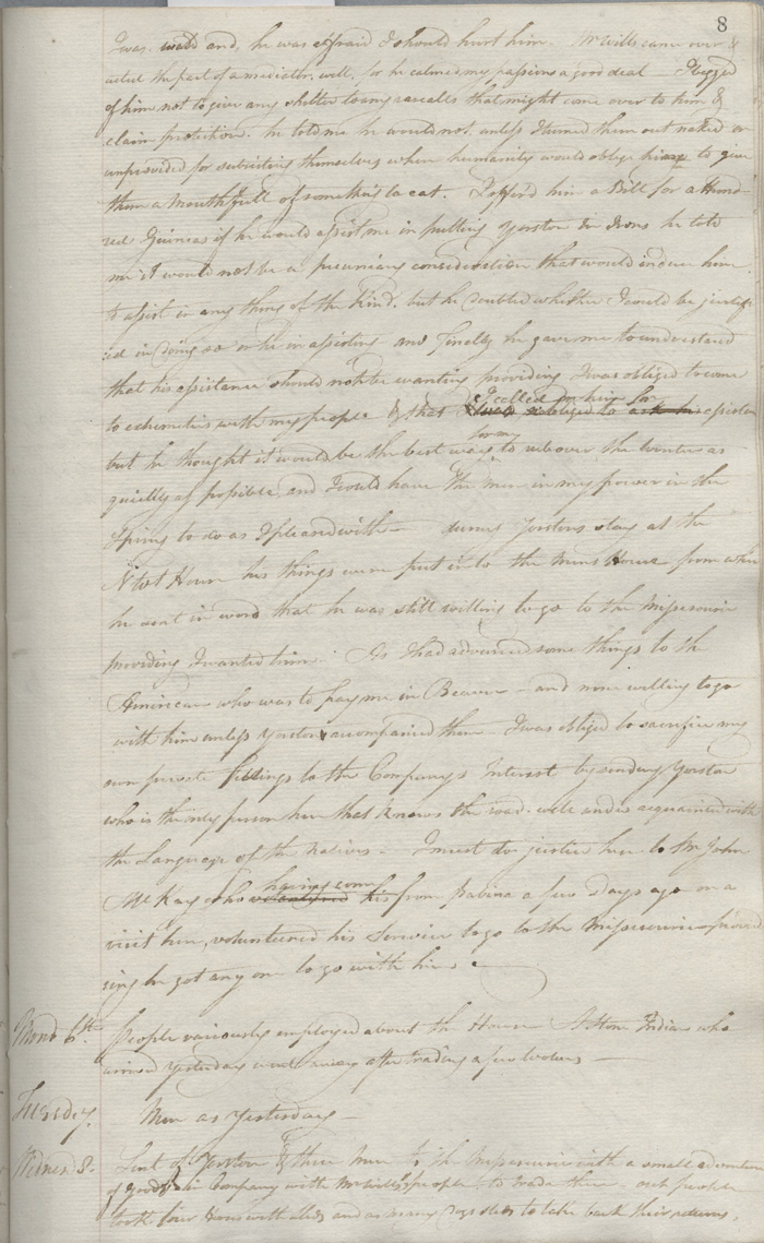 Journal du poste de Brandon House, 1812