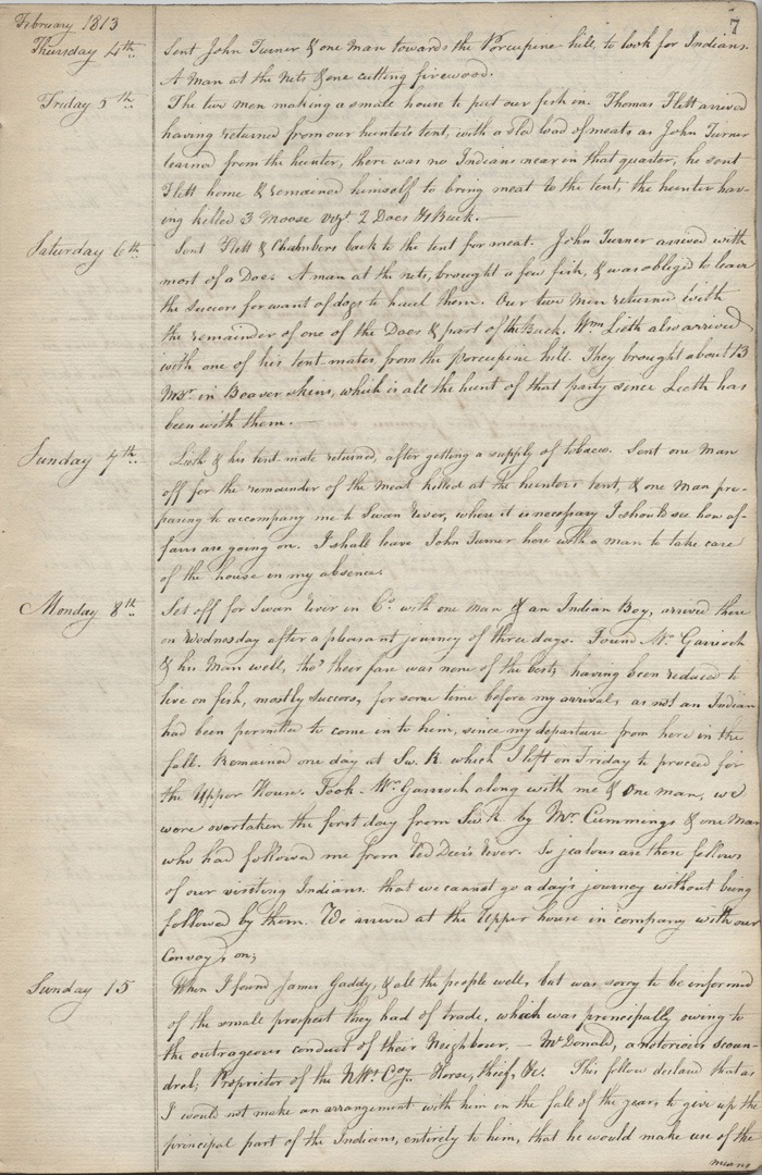 Red Deer River post journal, 1812
