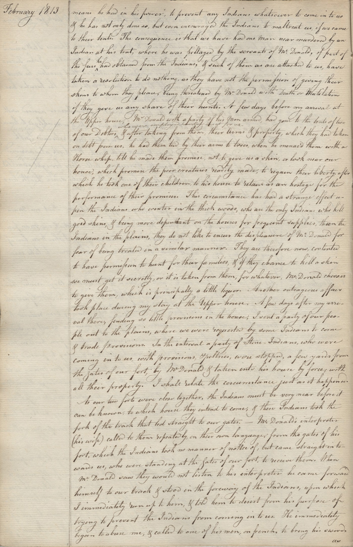 Red Deer River post journal, 1812