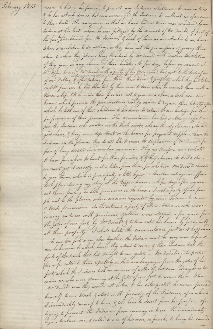 Journal du poste de Red Deer River, 1812