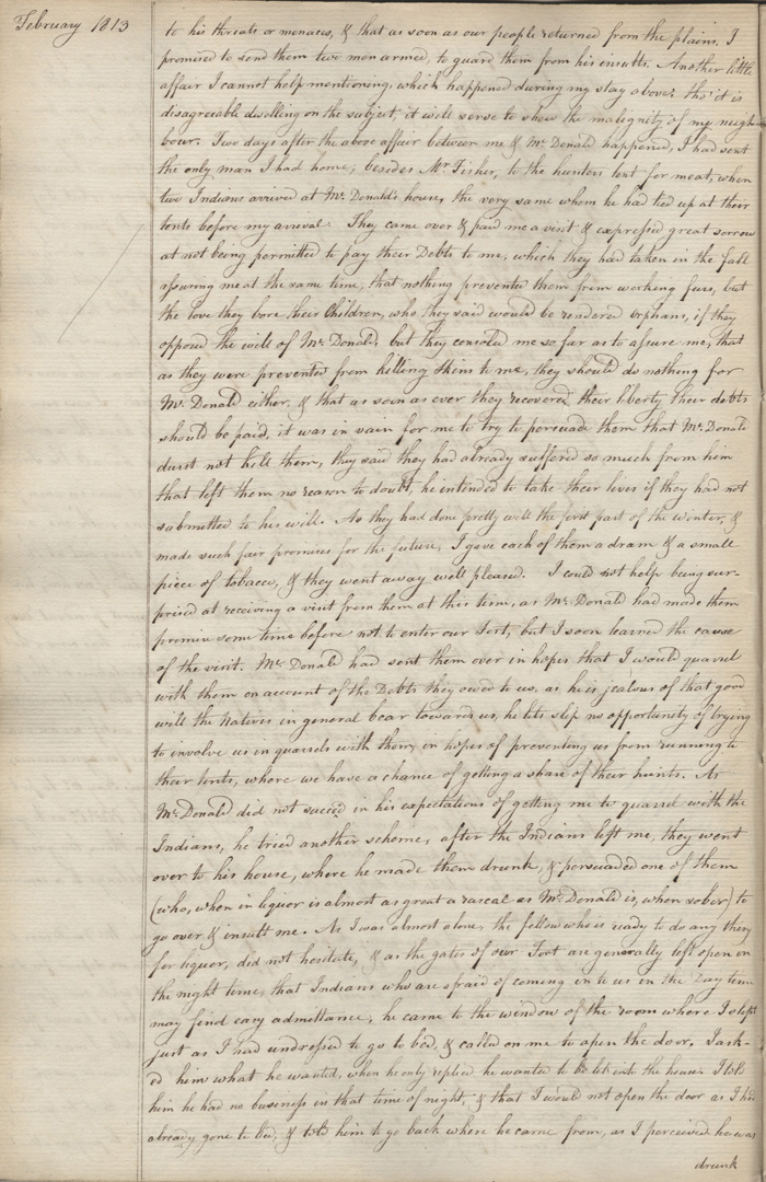 Journal du poste de Red Deer River, 1812