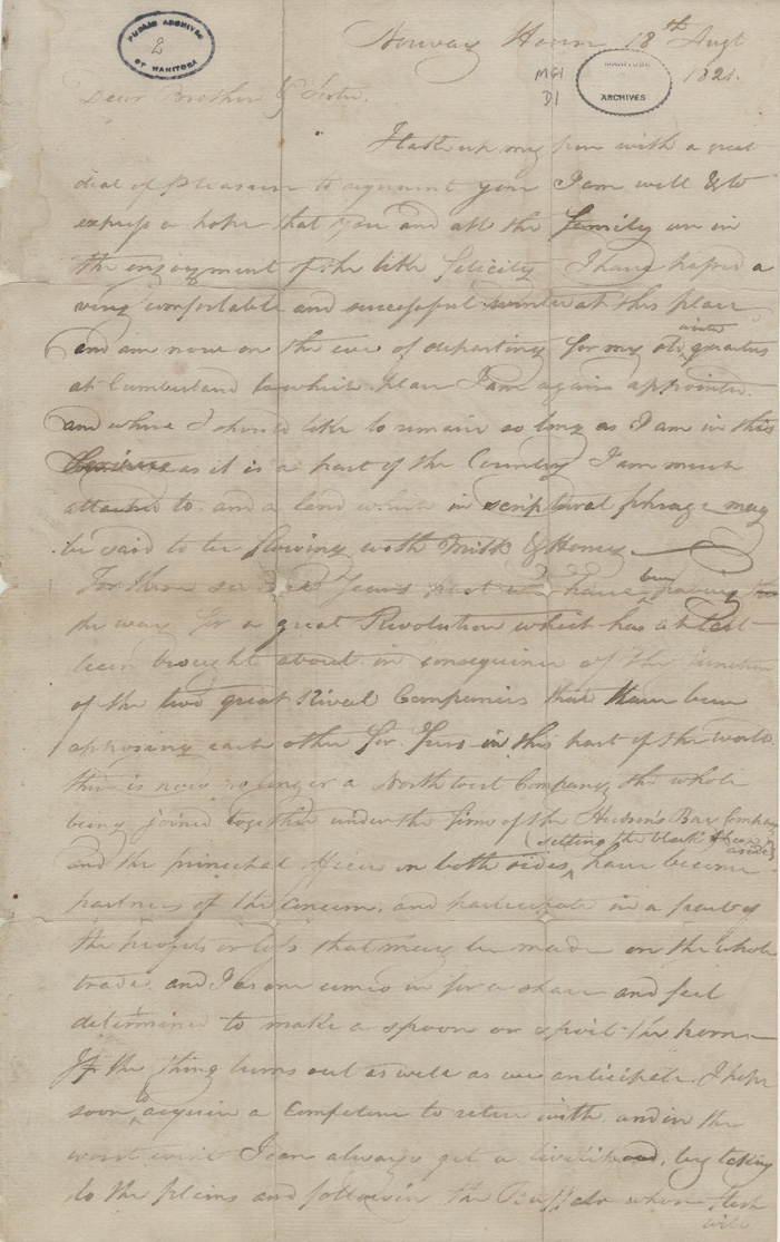 Lettre d'Alexander Kennedy  son frre et  sa sur