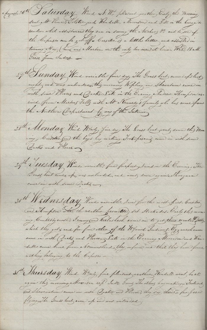 Journal du poste d'Albany, 1826-1827
