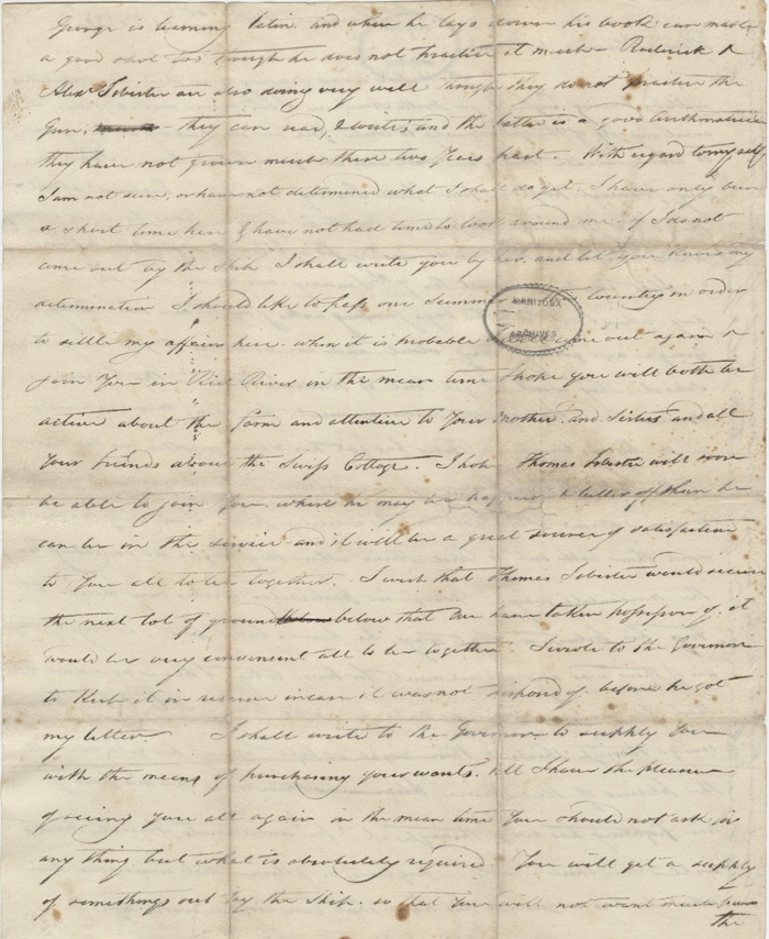 Lettre d'Alexander Kennedy  ses fils