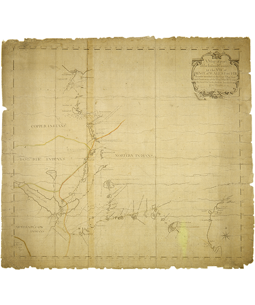 Une carte d'une partie de l'arrière-pays au nord-ouest du fort Prince de George